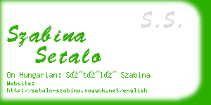 szabina setalo business card